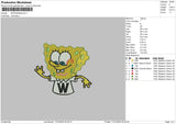 Spongebob W Embroidery File 5 size