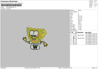 Spongebob W Embroidery File 5 size