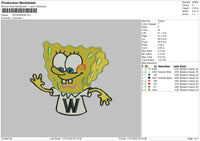 Spongebob W Embroidery File 5 size