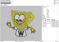 Spongebob W Embroidery File 5 size
