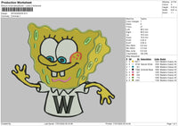 Spongebob W Embroidery File 5 size