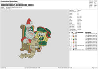 Sponge Patrick Xmas 23 Embroidery File 6 sizes