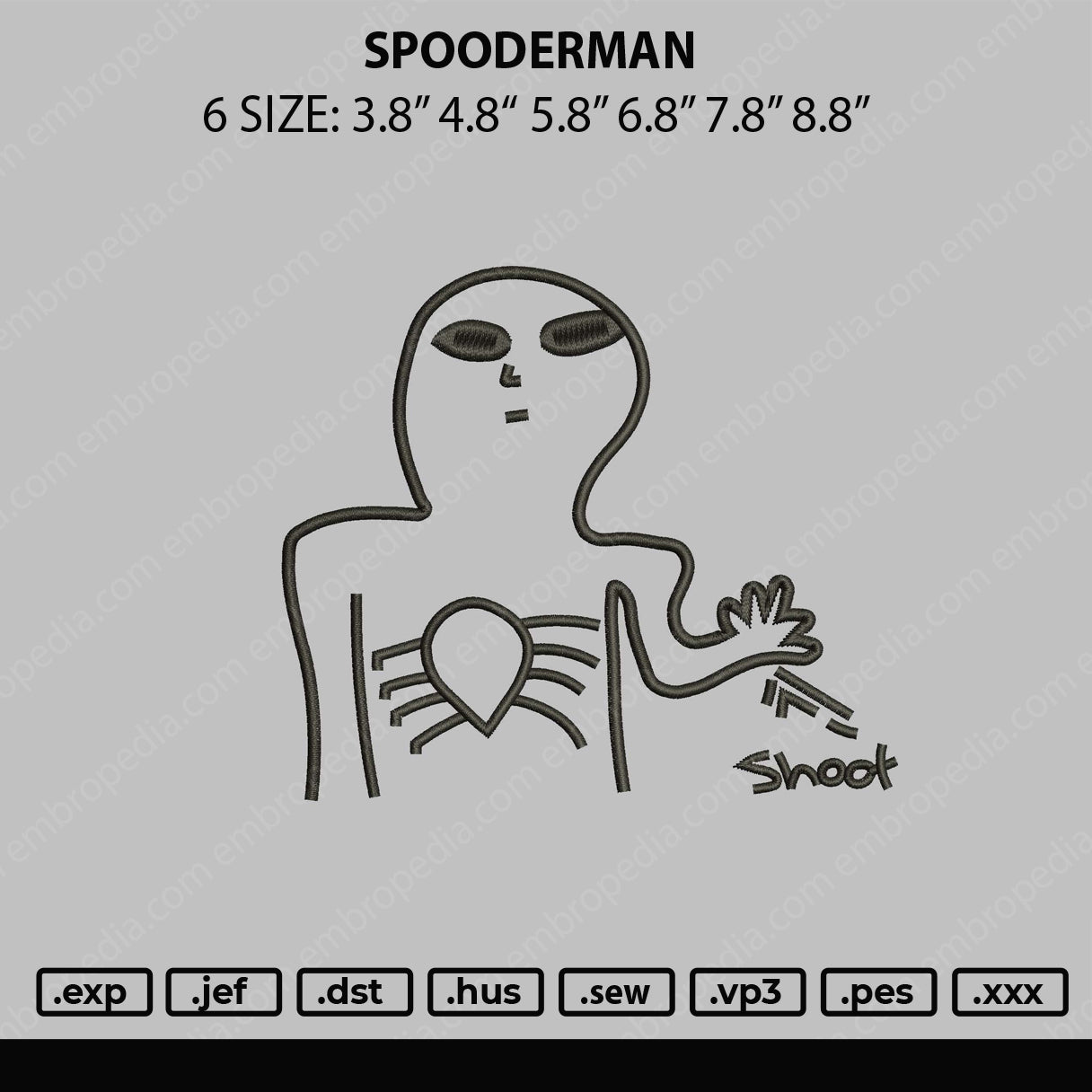 Spooderman Embroidery File 6 sizes