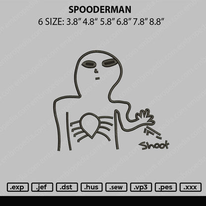 Spooderman Embroidery File 6 sizes