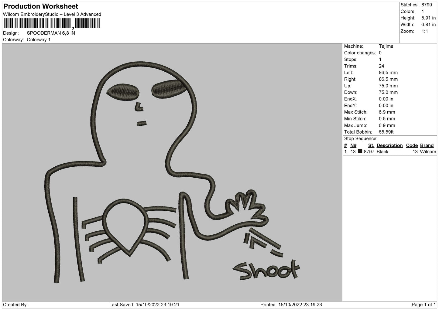 Spooderman Embroidery File 6 sizes