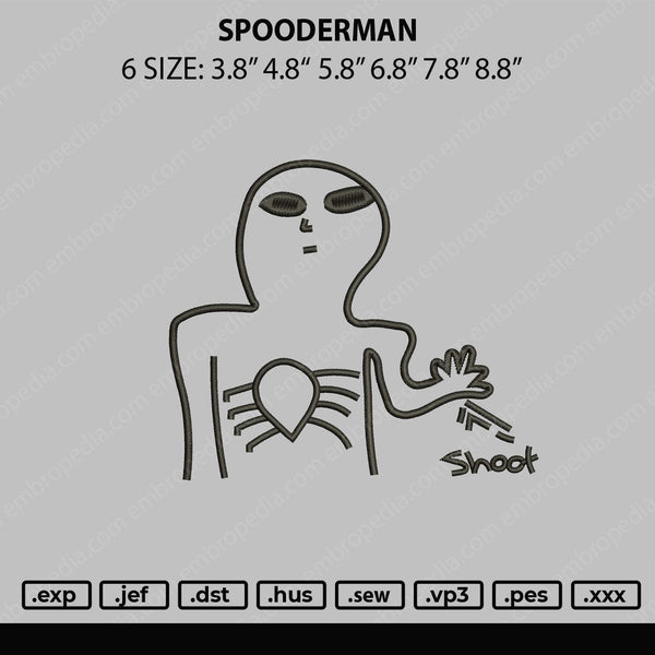 Spooderman Embroidery File 6 sizes