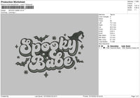 Spooky Babe Embroidery File 6 sizes