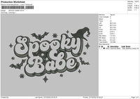 Spooky Babe Embroidery File 6 sizes