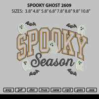 Spooky Ghost 2609 Embroidery File 6 sizes