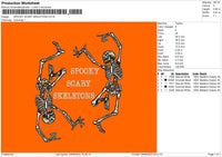 Spooky Skeletons Embroidery File 6 sizes