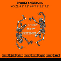 Spooky Skeletons Embroidery File 6 sizes