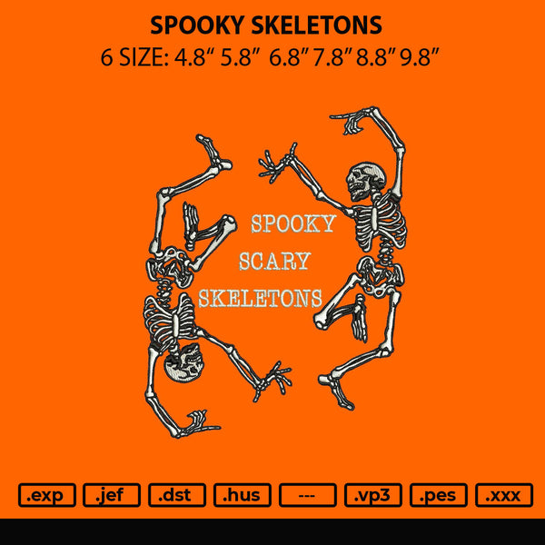 Spooky Skeletons Embroidery File 6 sizes