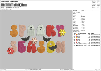 Spooky Season 03 Embroidery File 5 sizes
