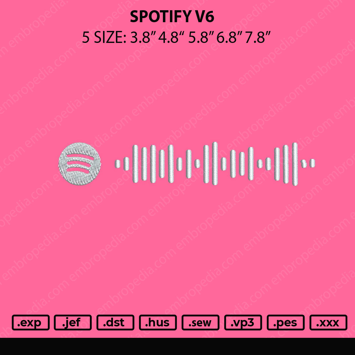 Spotify V6 Embroidedry File 5 sizes