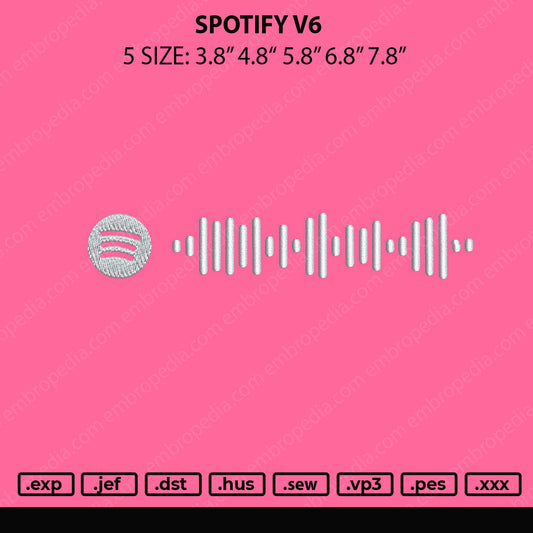 Spotify V6 Embroidedry File 5 sizes