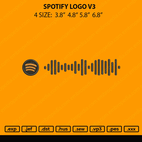 Spotify Logo V3 Embroidery File 4 size