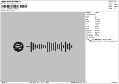 Spotify V3 Embroidery File 4 size