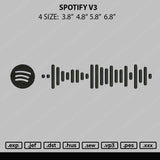 Spotify V3 Embroidery File 4 size
