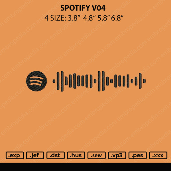 Spotify V04 Embroidery File 4 sizes