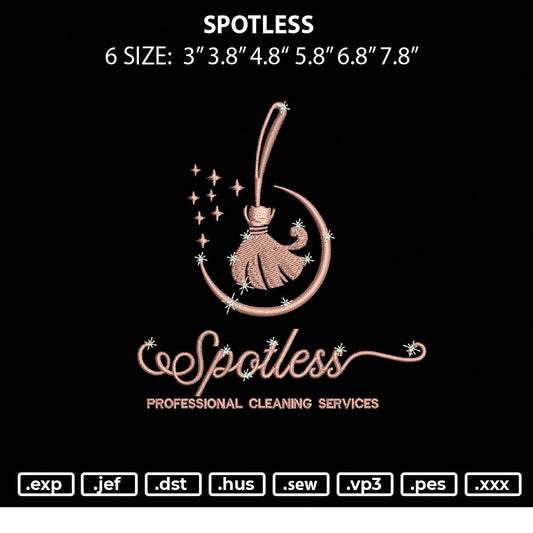 Spotless Embroidery File 6 sizes