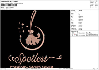Spotless Embroidery File 6 sizes