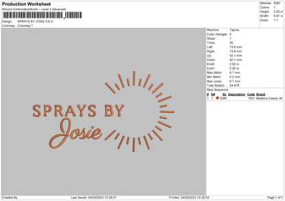 Josie Embroidery File 6 sizes