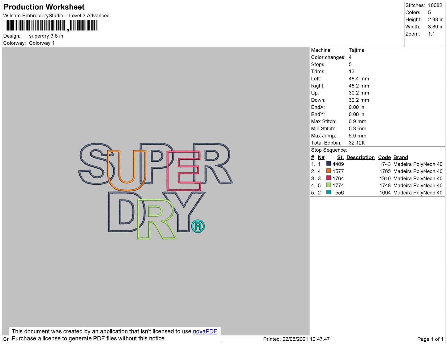 SuperDry 01 Embroidery File 4 size