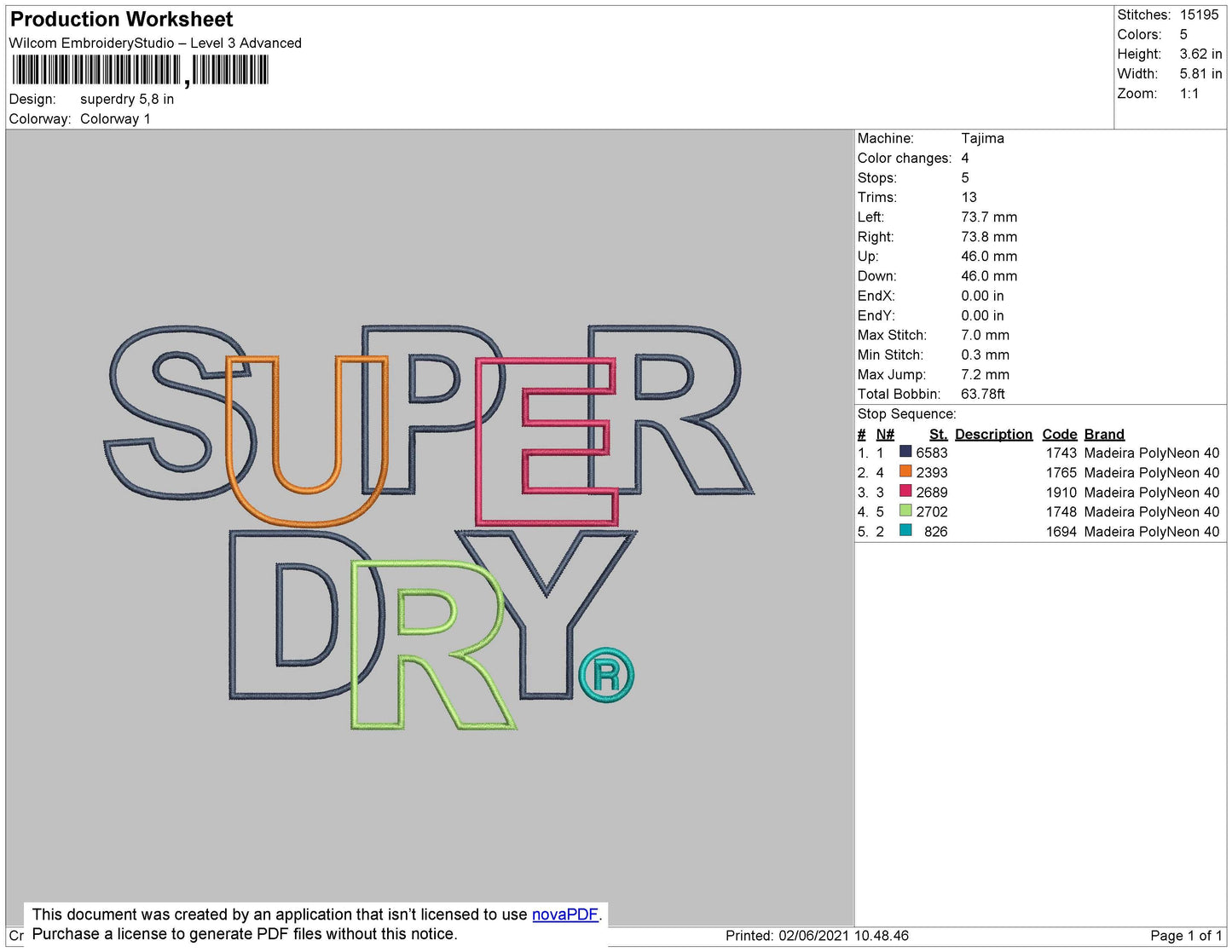 SuperDry 01 Embroidery File 4 size