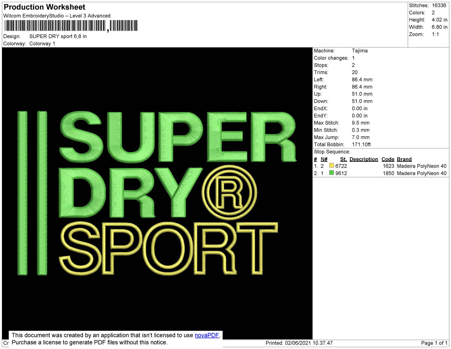 SuperDry Sport Embroidery File 4 size