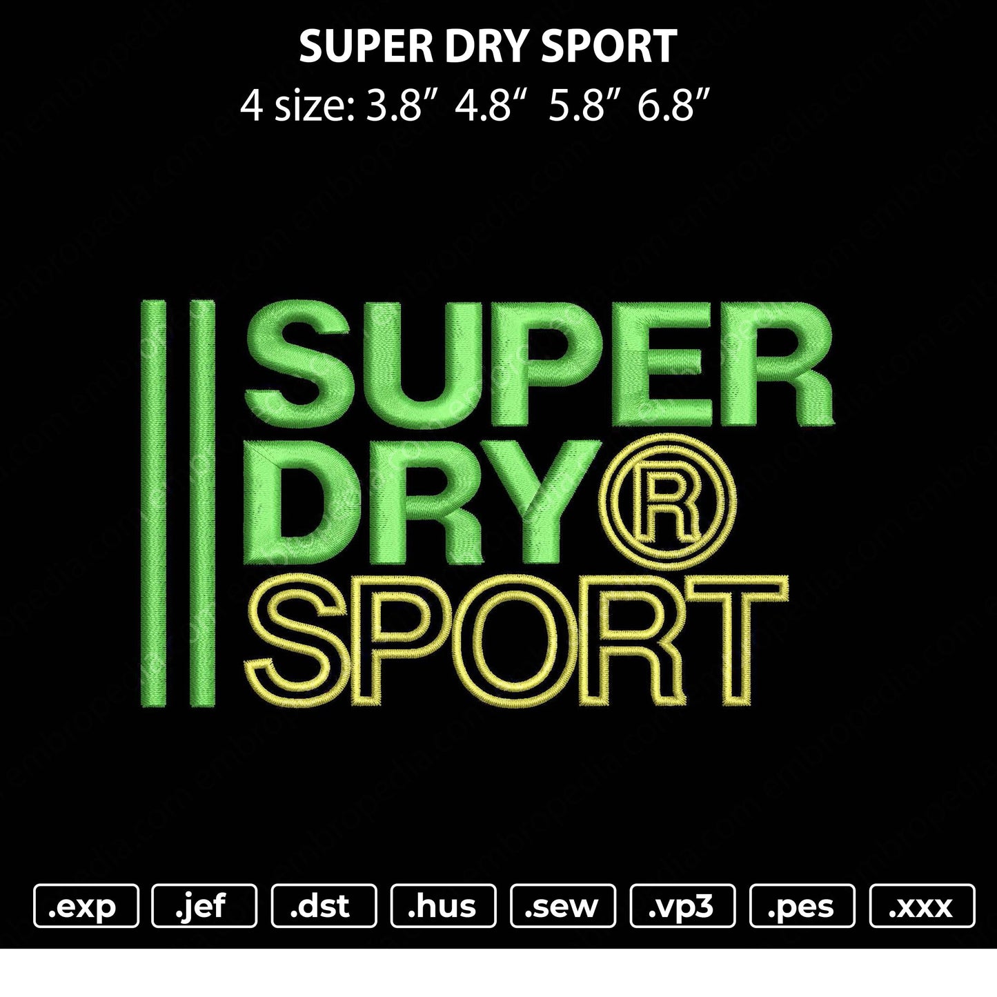 SuperDry Sport Embroidery File 4 size