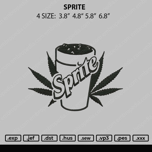 Sprite Embroidery File 4 size