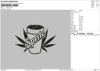 Sprite Embroidery File 4 size