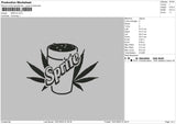 Sprite Embroidery File 4 size
