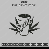 Sprite Embroidery File 4 size