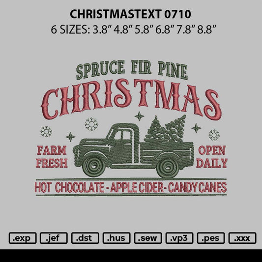 Christmastext 0710 Embroidery FIle 6 sizes
