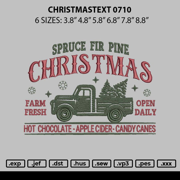 Christmastext 0710 Embroidery FIle 6 sizes