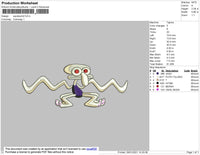 Squidwrd Dance Embroidery File 4 size
