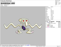 Squidwrd Dance Embroidery File 4 size