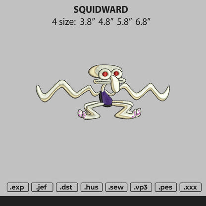 Squidwrd Dance Embroidery File 4 size