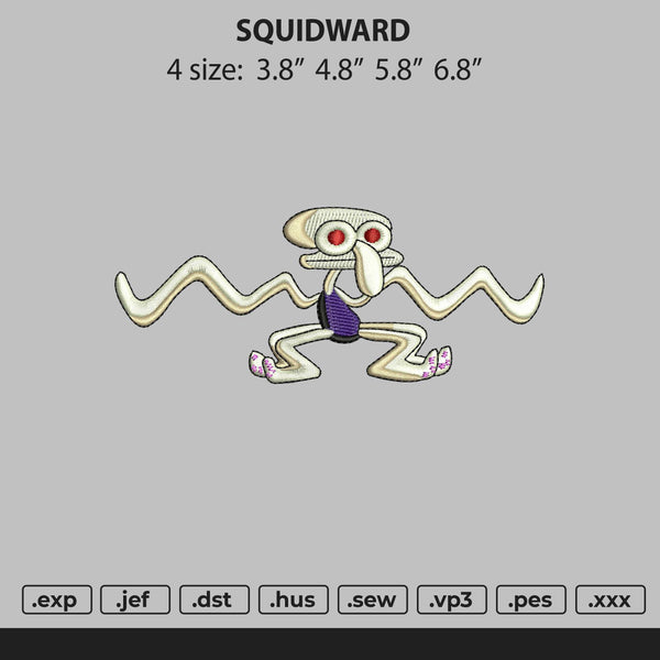 Squidwrd Dance Embroidery File 4 size
