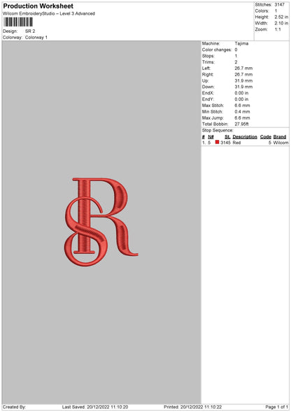 Sr Embroidery File 6 sizes