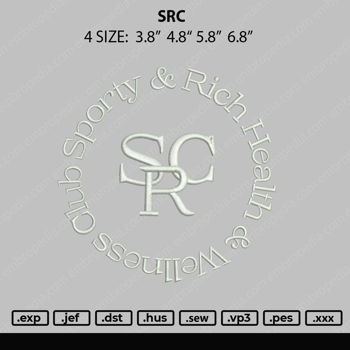 SRC Embroidery File 4 size