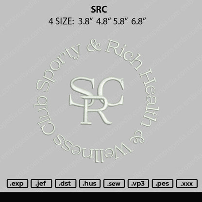 SRC Embroidery File 4 size