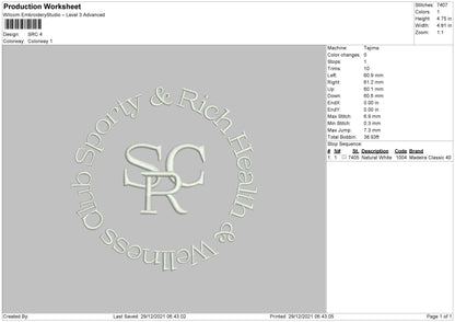 SRC Embroidery File 4 size