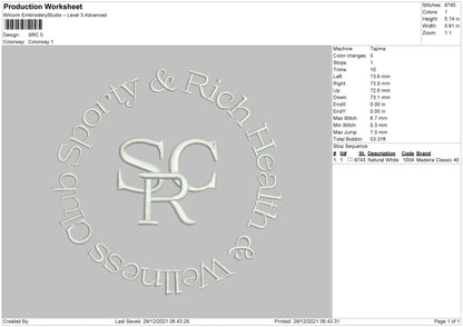 SRC Embroidery File 4 size
