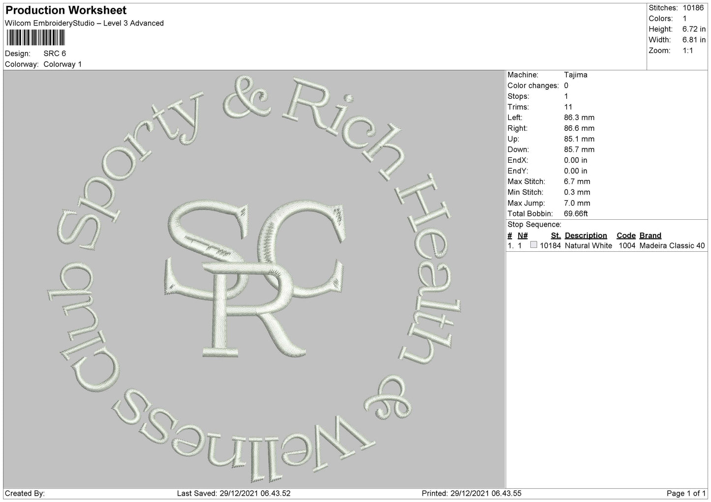 SRC Embroidery File 4 size