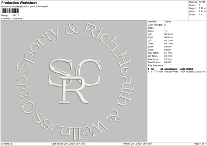 SRC Embroidery File 4 size