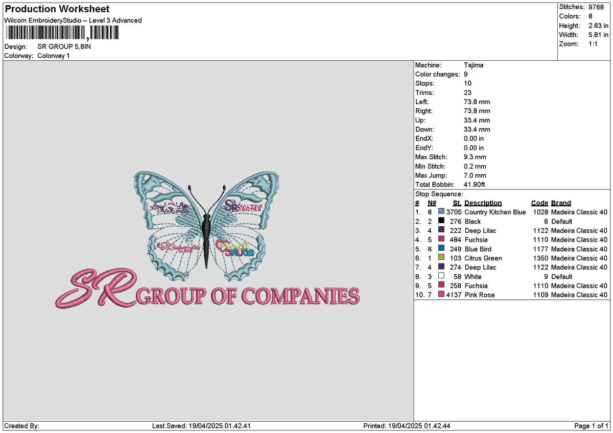 Srgrouptext Embroidery File 6 sizes – Master Digitizer