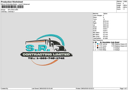 Sr Truck 02 Embroidery File 6 sizes