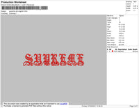 Suprime Old English Embroidery File 4 size